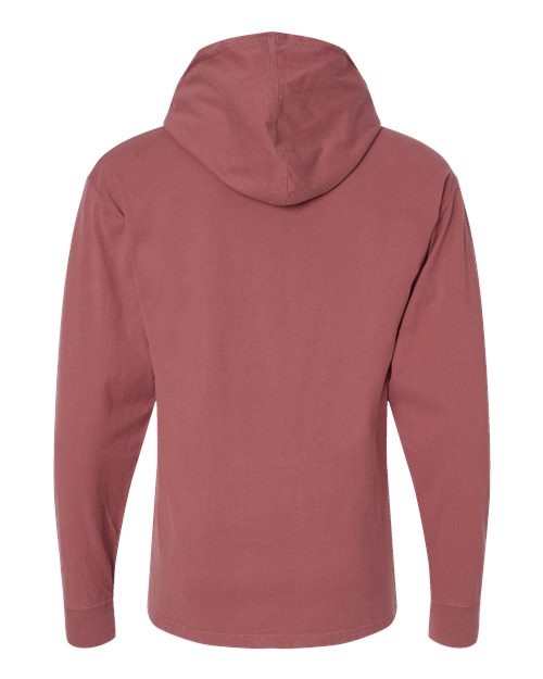 Unisex Garment-Dyed Jersey Hooded Long Sleeve T-Shirt - Nantucket Red