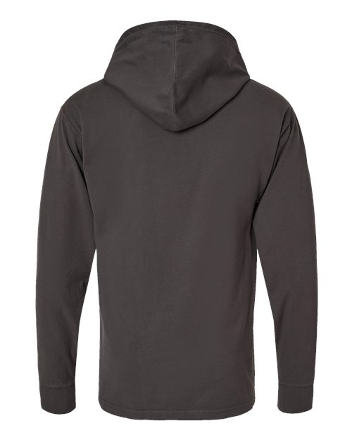 Unisex Garment-Dyed Jersey Hooded Long Sleeve T-Shirt - New Railroad Grey