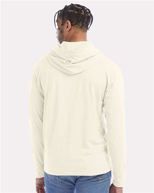 Unisex Garment-Dyed Jersey Hooded Long Sleeve T-Shirt - Parchment