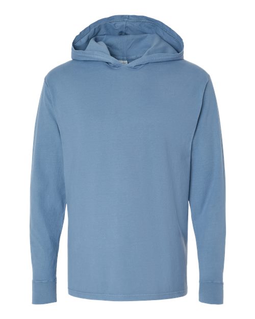 Unisex Garment-Dyed Jersey Hooded Long Sleeve T-Shirt - Saltwater