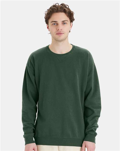 Unisex Garment-Dyed Crewneck Sweatshirt - Field Green