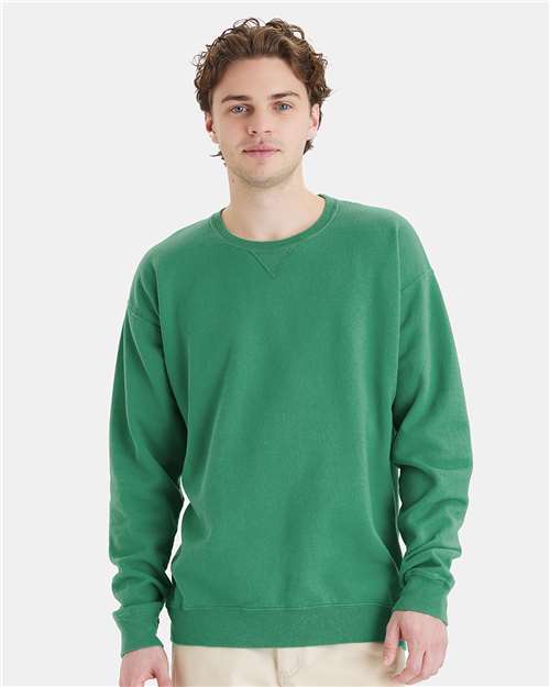 Unisex Garment-Dyed Crewneck Sweatshirt - Rich Green Grass