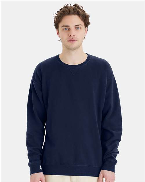 Unisex Garment-Dyed Crewneck Sweatshirt - Navy