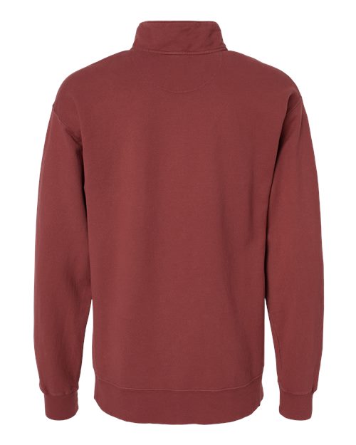 Unisex Garment-Dyed Quarter-Zip Sweatshirt - Cayenne