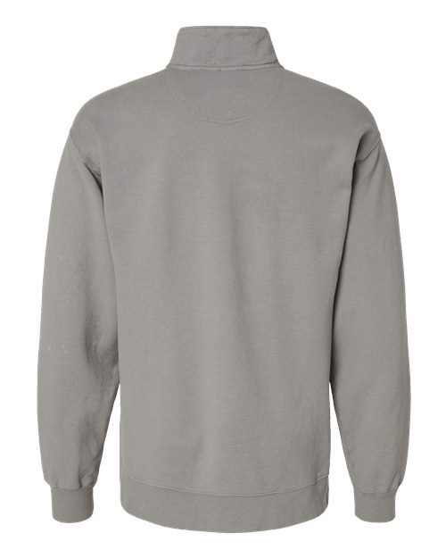 Unisex Garment-Dyed Quarter-Zip Sweatshirt - Concrete Grey