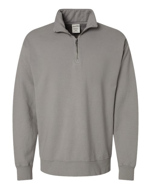 Unisex Garment-Dyed Quarter-Zip Sweatshirt - Concrete Grey