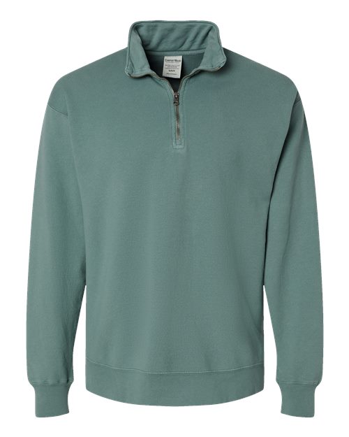 Unisex Garment-Dyed Quarter-Zip Sweatshirt - Cypress Green