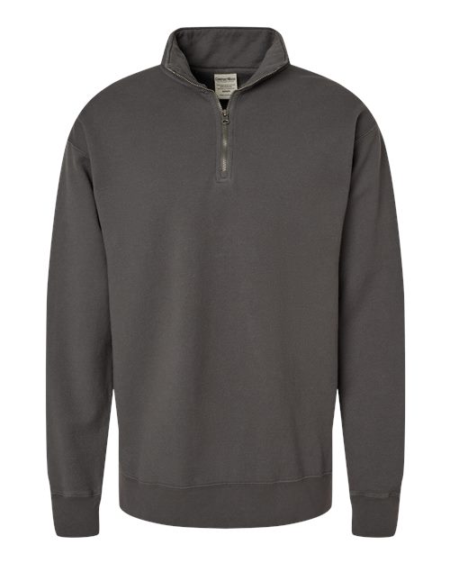 Unisex Garment-Dyed Quarter-Zip Sweatshirt - New Railroad Grey