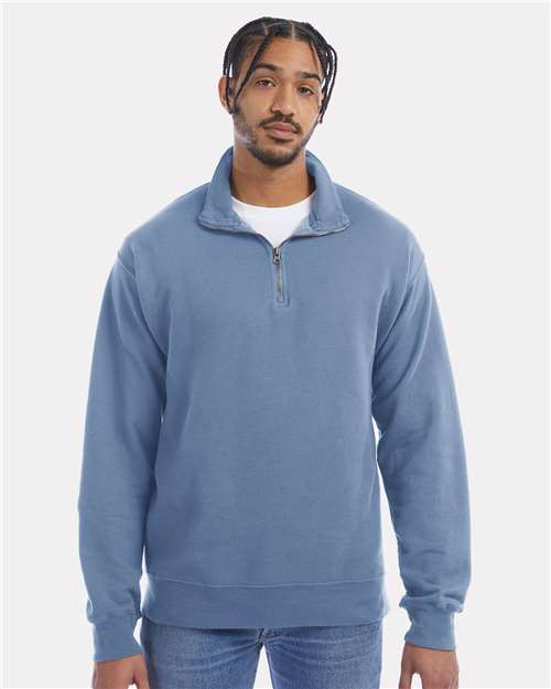 Unisex Garment-Dyed Quarter-Zip Sweatshirt - Saltwater
