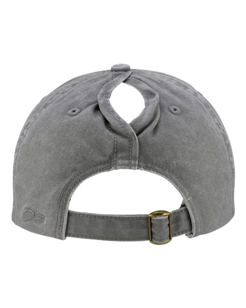 Women's Pigment-Dyed with Fashion Undervisor Cap - Light Grey/ Polka Dots