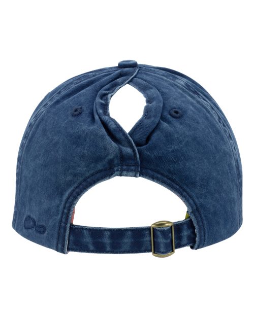 Women's Pigment-Dyed with Fashion Undervisor Cap - Navy/ Stripes