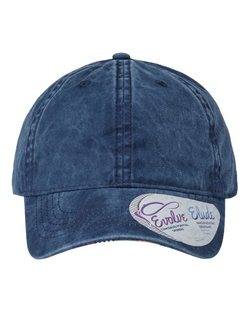 Women's Pigment-Dyed with Fashion Undervisor Cap - Navy/ Stripes