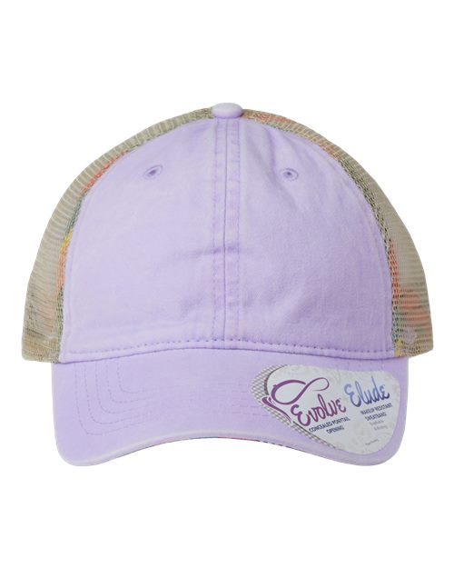 Women's Washed Mesh-Back Cap - Lavender/ Stripes