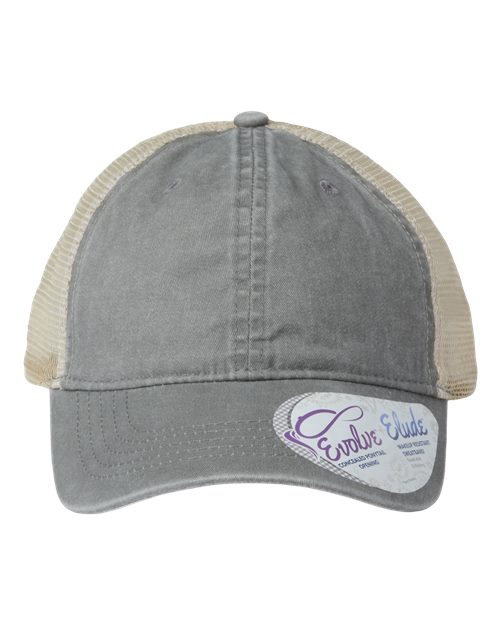 Women's Washed Mesh-Back Cap - Light Grey/ Polka Dots
