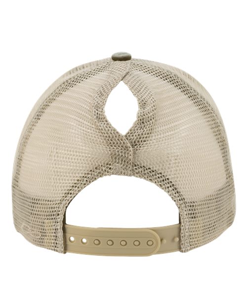 Women's Washed Mesh-Back Cap - Olive/ Camo