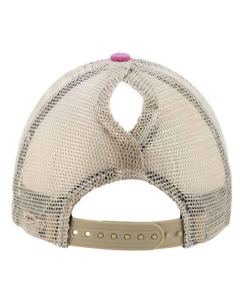 Women's Washed Mesh-Back Cap - Rose/ Polka Dots