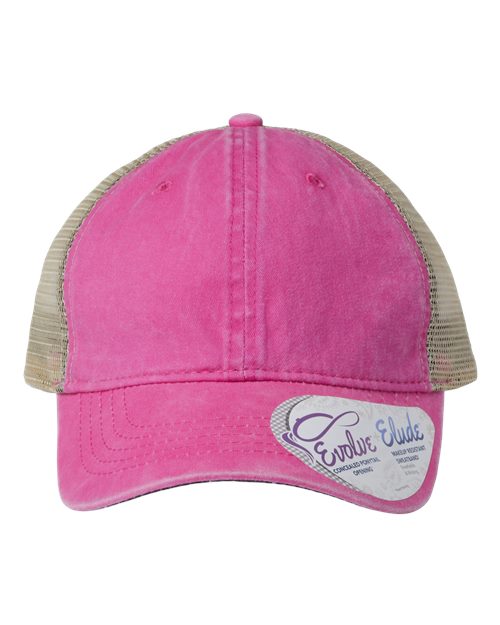 Women's Washed Mesh-Back Cap - Rose/ Polka Dots