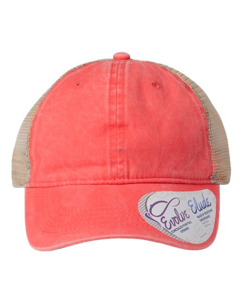 Women's Washed Mesh-Back Cap - Sherbet/ Stripes