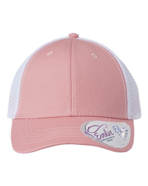 Women's Modern Trucker Cap - Dusty Rose/ White