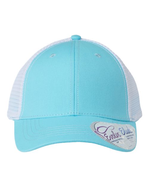 Women's Modern Trucker Cap - Light Blue/ White