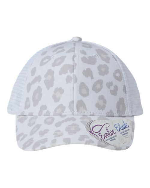 Women's Modern Trucker Cap - Snow Leopard/ White