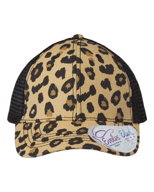 Women's Modern Trucker Cap - Leopard/ Black