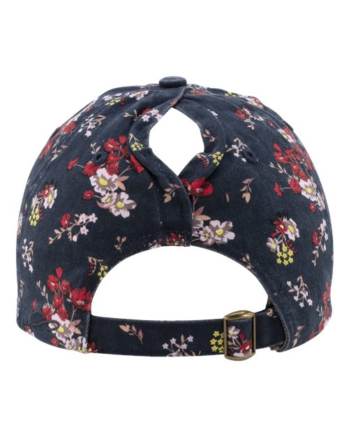 Women's Unstructured Fashion Prints Cap - Dark Navy/ Floral