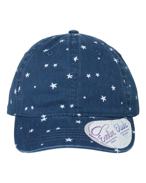 Women's Unstructured Fashion Prints Cap - Navy/ White Stars