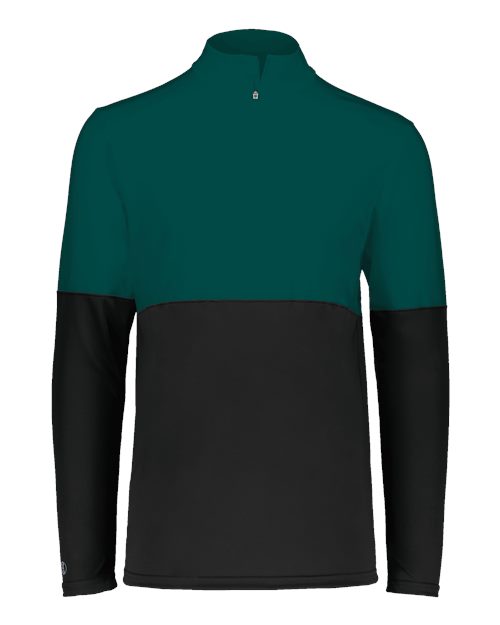 Men's Momentum Team Quarter-Zip Pullover - Black/ Dark Green