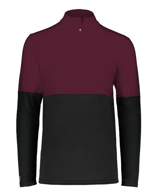 Men's Momentum Team Quarter-Zip Pullover - Black/ Maroon