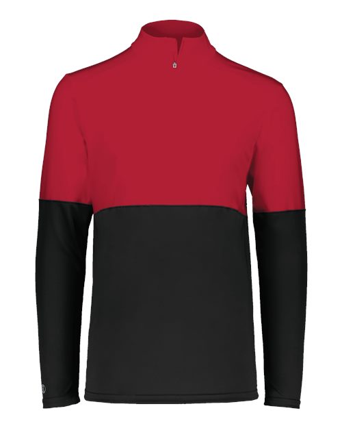 Men's Momentum Team Quarter-Zip Pullover - Black/ Scarlet