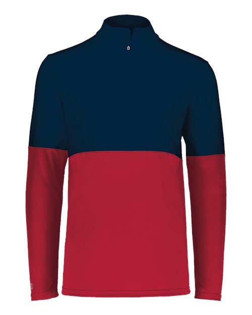 Men's Momentum Team Quarter-Zip Pullover - Scarlet/ Navy