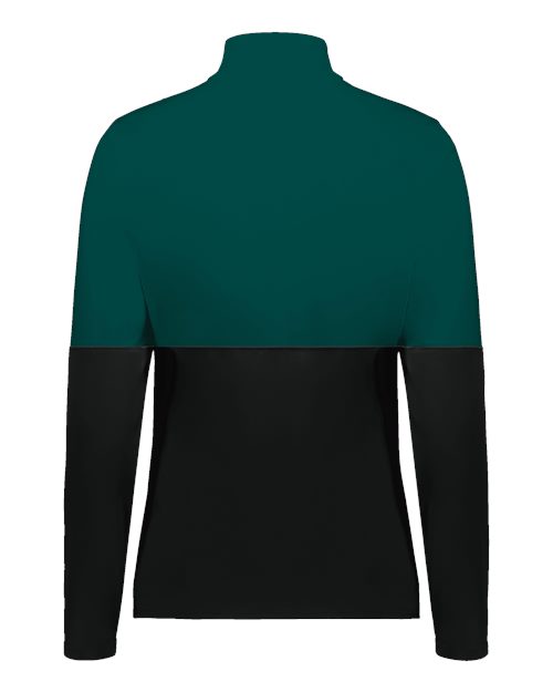Women's Momentum Team Quarter-Zip Pullover - Black/ Dark Green