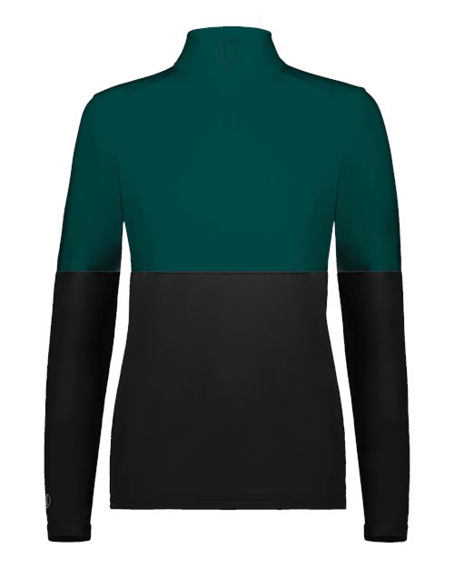 Women's Momentum Team Quarter-Zip Pullover - Black/ Dark Green