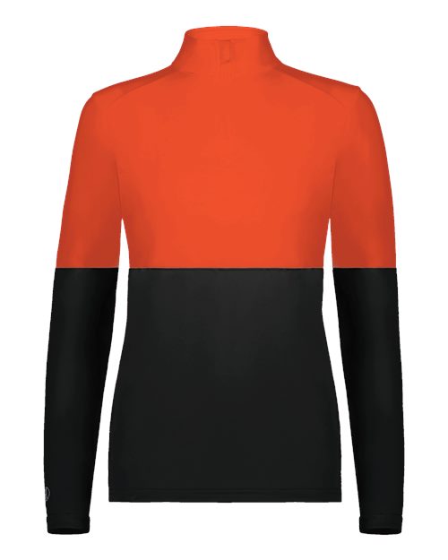Women's Momentum Team Quarter-Zip Pullover - Black/ Orange