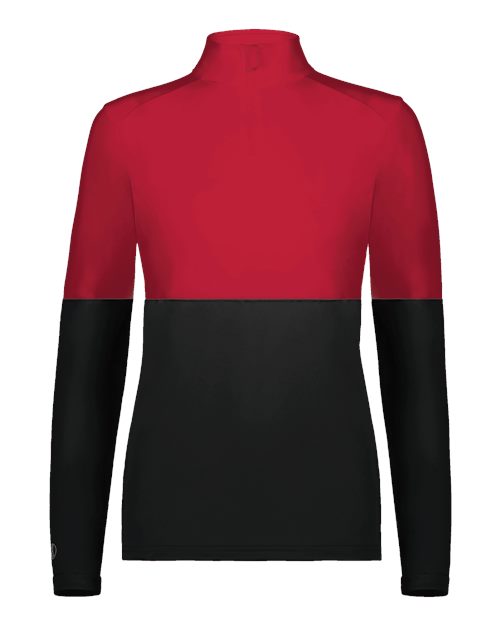 Women's Momentum Team Quarter-Zip Pullover - Black/ Scarlet