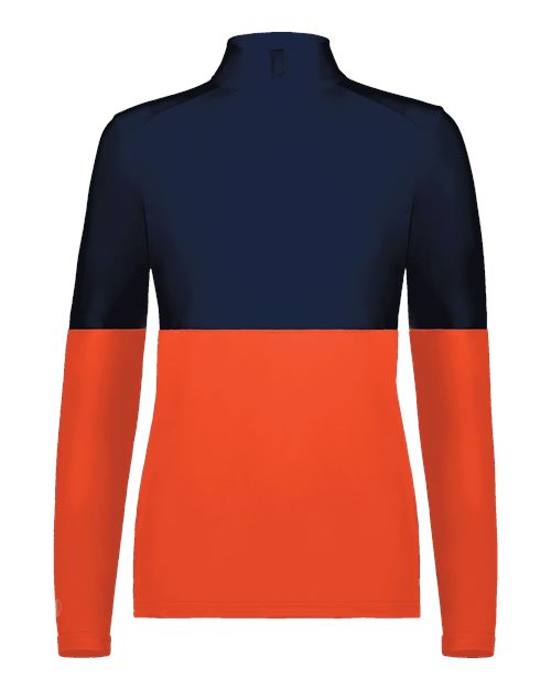Women's Momentum Team Quarter-Zip Pullover - Orange/ Navy