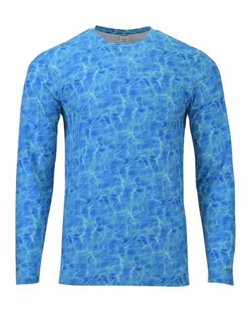 Men's Belize Sublimated Long Sleeve T-Shirt - Blue Water