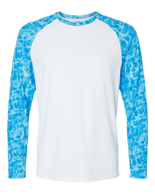 Men's Panama Colorblocked Long Sleeve T-Shirt - Blue Water