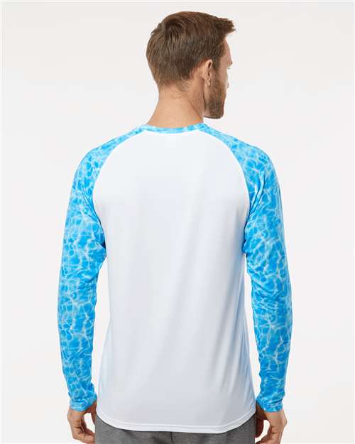 Men's Panama Colorblocked Long Sleeve T-Shirt - Blue Water