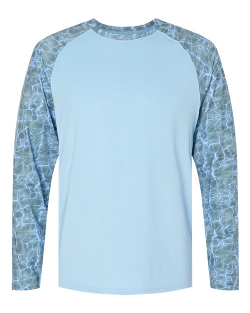 Men's Panama Colorblocked Long Sleeve T-Shirt - Grey Mist Water