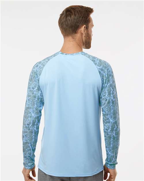 Men's Panama Colorblocked Long Sleeve T-Shirt - Grey Mist Water
