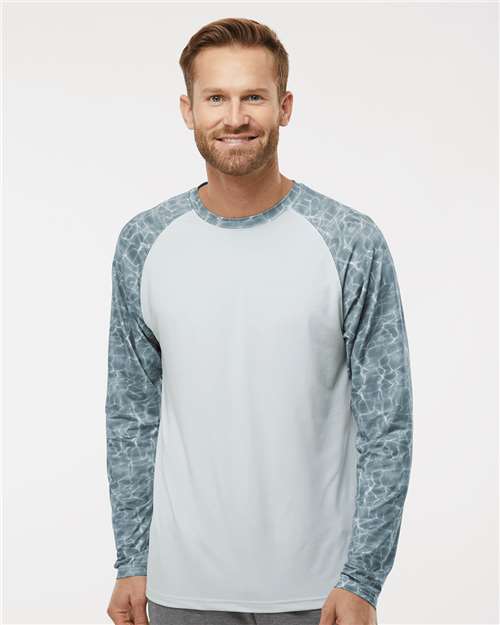 Men's Panama Colorblocked Long Sleeve T-Shirt - Grey Water