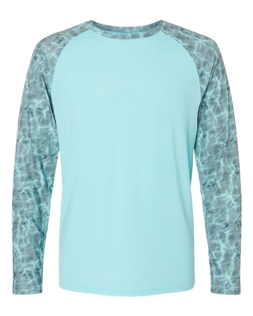 Men's Panama Colorblocked Long Sleeve T-Shirt - Grey Aqua Water
