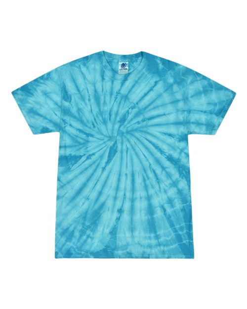 Youth Multi-Color Tie-Dyed T-Shirt - Spider Turquoise