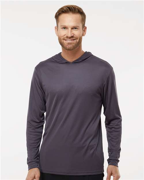 Unisex Bahama Performance Hooded Long Sleeve T-Shirt - Graphite