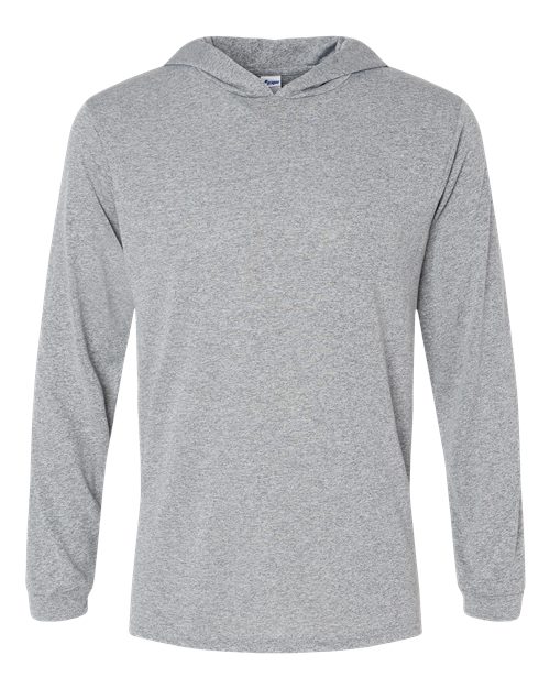 Unisex Bahama Performance Hooded Long Sleeve T-Shirt - Heather Grey