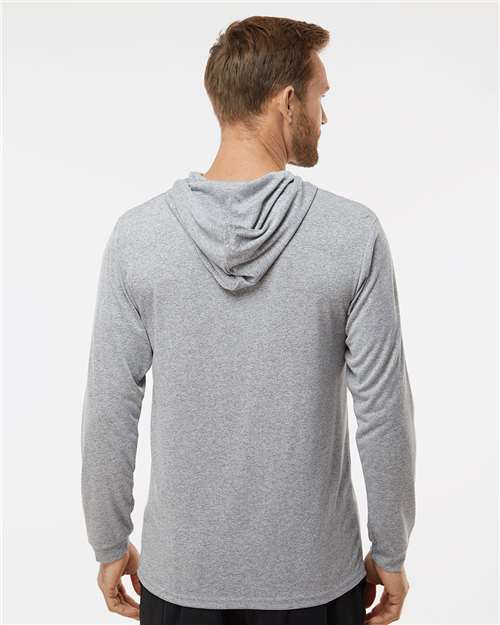 Unisex Bahama Performance Hooded Long Sleeve T-Shirt - Heather Grey