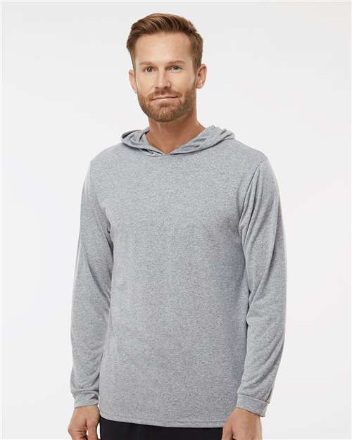 Unisex Bahama Performance Hooded Long Sleeve T-Shirt - Heather Grey