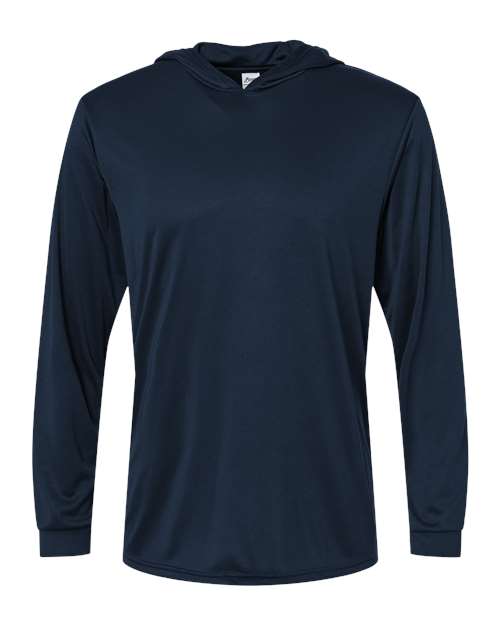 Unisex Bahama Performance Hooded Long Sleeve T-Shirt - Navy